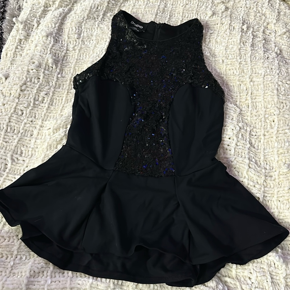 Bebe peplum sequin top